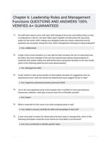 Chapter 6: Leadership Roles and Management Functions QUESTIONS AND ANSWERS 100% VERIFIED A+ GUARANTEED