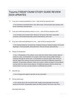 Trauma FISDAP EXAM STUDY GUIDE REVIEW 2024 UPDATES