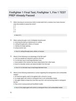 Firefighter 1 Final Test, Firefighter 1, Fire 1 TEST PREP Already Passed