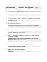 Notary Exam 1 Questions and Answers 2024