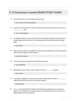 2-15 Insurance License EXAM STUDY GUIDE