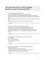 API 653 (Exam Quiz for 2024 Updated Solutions.) prep Closed book ONLY