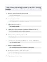 EMR Final Exam Study Guide 2024/2025 already passed
