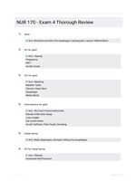 NUR 170 - Exam 4 Thorough Review