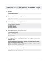 EFM exam practice questions & answers 2024