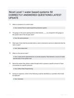 Nicet Level 1 water based systems 50 CORRECTLY ANSWERED QUESTIONS LATEST UPDATE