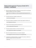 Medical Management Practice EXAM  WITH CORRECT ANSWERS