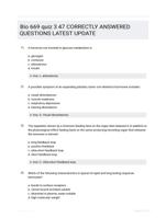 Bio 669 quiz 3 47 CORRECTLY ANSWERED QUESTIONS LATEST UPDATE