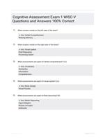 Cognitive Assessment Exam 1 WISC-V Questions and Answers 100% Correct