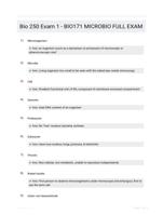 Bio 250 Exam 1 - BIO171 MICROBIO FULL EXAM