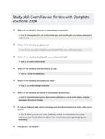 Study skill Exam Review Review with Complete Solutions 2024