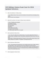 OCS Military History Exam Quiz for 2024 Updated Solutions.