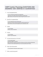 CMPP Cardiac Physiology QUESTIONS AND ANSWERS 100% VERIFIED A+ GUARANTEED