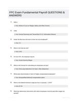 FPC Exam Fundamental Payroll Questions and Answers 100% Verified 2024