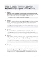 CPCO EXAM 2024 WITH 100% CORRECT ANSWERS Questions) With Correct Answers