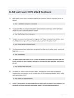 BLS Final Exam 2024 2024 Testbank