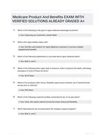 Medicare Product And Benefits EXAM WITH VERIFIED SOLUTIONS ALREADY GRADED A+