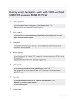 History exam Seraphin- -with with 100% verified CORRECT answers  BEST REVIEW