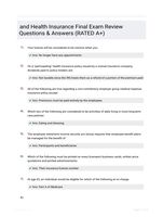 and Health Insurance Final Exam Review Questions & Answers (RATED A+)