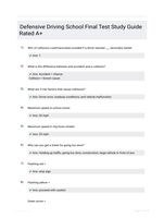 Defensive Driving School Final Test Study Guide Rated A+