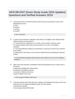HESI RN EXIT (Exam Study Guide 2024 Updates) Questions and Verified Answers 2024
