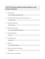 TLETA Post test Study Guide Questions and Correct Answers
