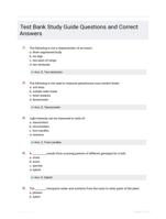 Test Bank Study Guide Questions and Correct Answers