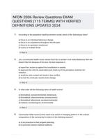 NFDN 2006 Review Questions EXAM QUESTIONS (115 TERMS) WITH VERIFIED DEFINITIONS UPDATED 2024