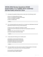 NFDN 2006 Review Questions EXAM QUESTIONS (115 TERMS) WITH VERIFIED DEFINITIONS UPDATED 2024