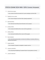 PSYCH EXAM 2024 With 100% Correct Answers