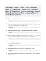 Louisiana Class D License Exam, Louisiana Class D "Chauffeur's" License Test, Louisiana Class D "Chauffeur's" License, Louisiana Class D "Chauffeur's" License Test, Louisiana Class D "Chauffeur's" License