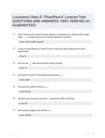 Louisiana Class D "Chauffeur's" License Test QUESTIONS AND ANSWERS 100% VERIFIED A+ GUARANTEED