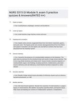 NURS 5315 GI Module 9, exam 5 practice quizzes & Answers(RATED A+)