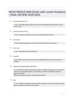 NOVA MIDDLE BAR (Exam with correct Answers) - FINAL REVIEW 2024-2025