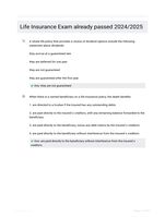 Life Insurance Exam already passed 2024/2025