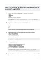 QUESTIONS FOR NY REAL ESTATE EXAM WITH CORRECT  ANSWERS