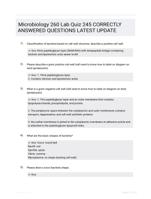 Microbiology 260 Lab Quiz 245 CORRECTLY ANSWERED QUESTIONS LATEST UPDATE