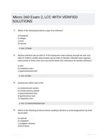 Micro 260 Exam 2, LCC WITH VERIFIED SOLUTIONS