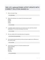 260, LCC, optional EXAM LATEST UPDATE WITH CORRECT SOLUTION GRADED A+