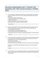 Nursing Fundamentals Exam 1 Practice Test Questions with 100% Correct Answers | Verified 2024