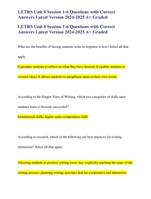 LETRS Unit 8 Session 1-6 Questions with Correct Answers Latest Version 2024-2025 A+ Graded