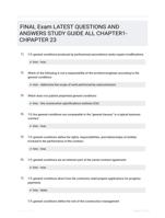 FINAL Exam LATEST  QUESTIONS AND ANSWERS STUDY GUIDE ALL  CHAPTER1-CHPAPTER 23