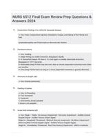 NURS 6512 Final Exam Review Prep Questions & Answers 2024