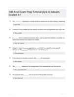 105 final Exam Prep Tutorial (Q & A) Already Graded A+
