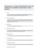 NR 222 Exam 1 STUDY GUIDE REVIEW WITH 100 CORRECTLY ANSWERED QUESTIONS LATEST UPDATE   .