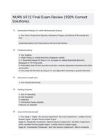 NURS 6512 Final Exam Review (100% Correct Solutions).