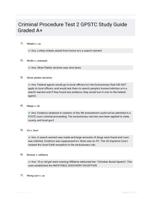Criminal Procedure Test 2 GPSTC Study Guide Graded A+
