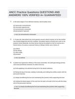 ANCC Practice Questions QUESTIONS AND ANSWERS 100% VERIFIED A+ GUARANTEED