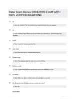 Rater Exam  Review 2024/2025  EXAM  WITH 100% VERIFIED  SOLUTIONS