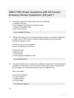 ANCC FNP (Exam Questions with All Correct Answers) Review Questions LEIK part 1